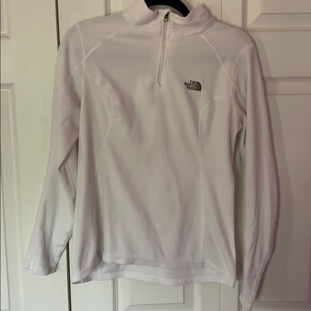 White north face quarter zip